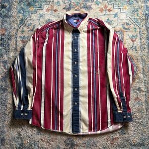 Vintage Tommy Hilfiger Colour Striped Button-up Shirt Size XL